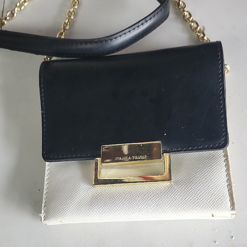 Ivanka Trump Two-Tone Crossbody Bag with Gold Chain
